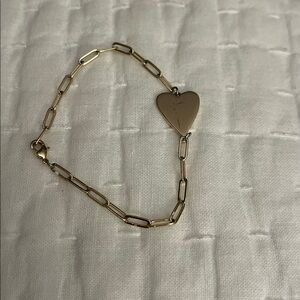 Thatch Gold Heart Charm paperclip Bracelet